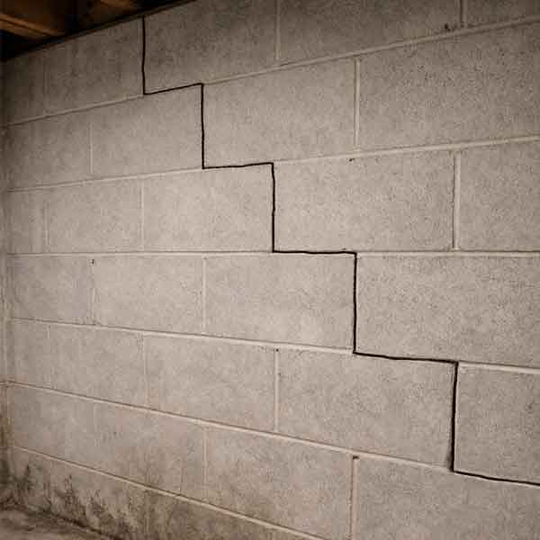 Concrete repairs for concrete block foundations.